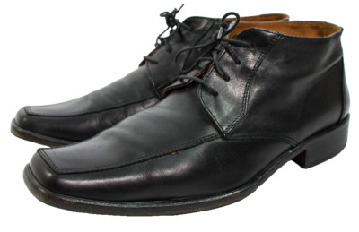 Vero Cuoio Black Leather Ankle Boots Men's Size 41 Made in Italy