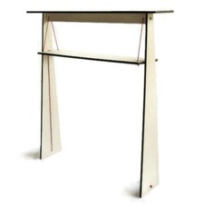 Slender Laser-Cut Wood Console Table - Sleek Shelf for Entryway & Living Room