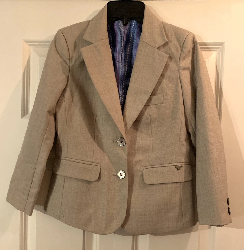 Blazer de diversión moderno para mujer Abrigo deportivo Chaqueta informal Talla 0 Algodón Beige Usado en Excelente Condición Foto 2 de 4