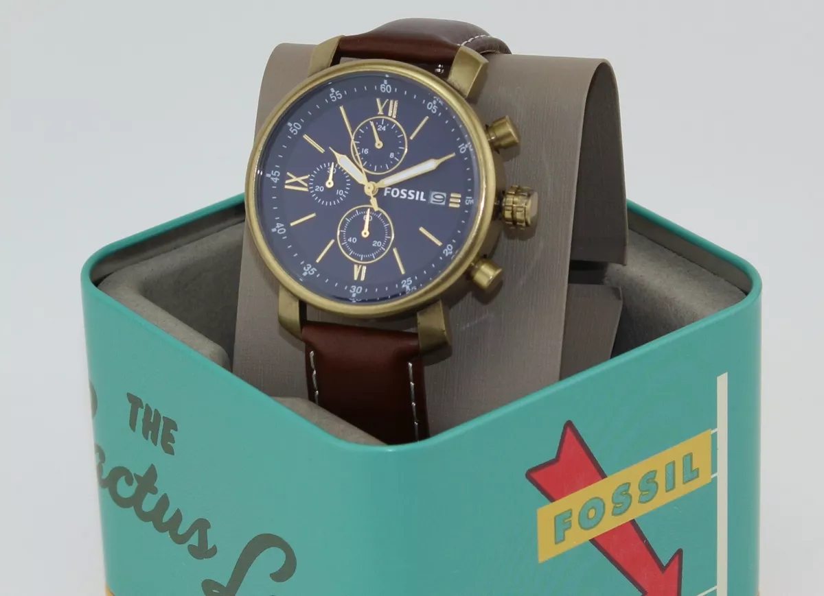 Fossil rhett chronograph leather watch sale