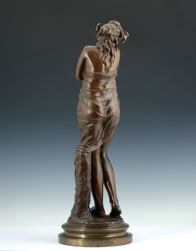 The Modesty after A. Houdon Bronze Sculpture 1880 Frileuse - Picture 3 of 13