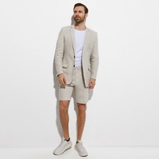 Fashion Cool Summer Suit Jacket with Shorts Sand Grey Beach Wedding Suits