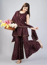 Partywear rayon Kurta and Palazzo set with dupatta