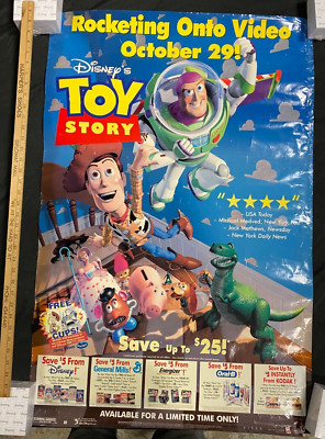 1996 Disney Pixar Toy Story 'Rocketing Onto Video' Promo Poster