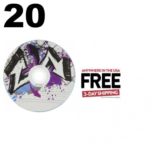 20 Memorex 52X CD-R 80min 700MB Graffiti Design **1-3 DAYS