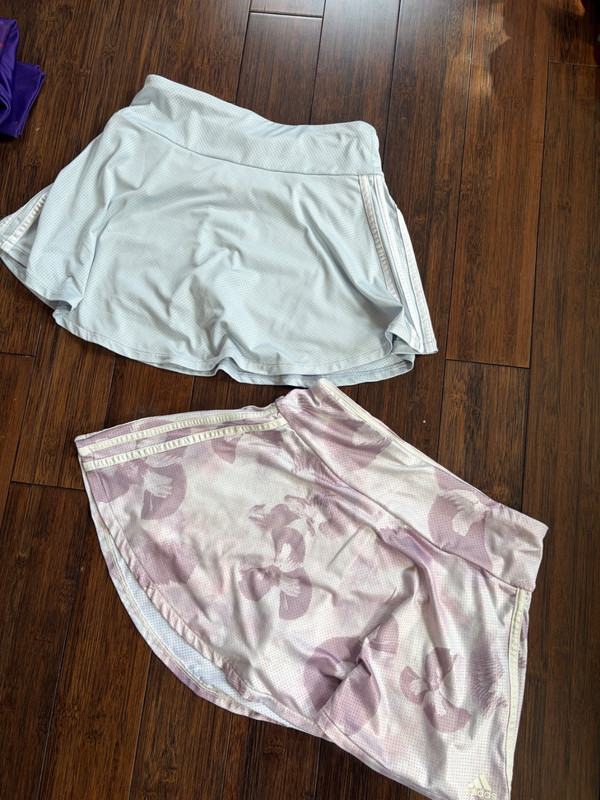 2x Adidas Skirt Skort Girls Youth XL Blue  purple  Club Tennis Climalite Steel