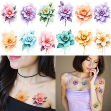 9pcs Temporary Tattoo Temporary Tattoo Stickers Floral Stickers Flower Stickers