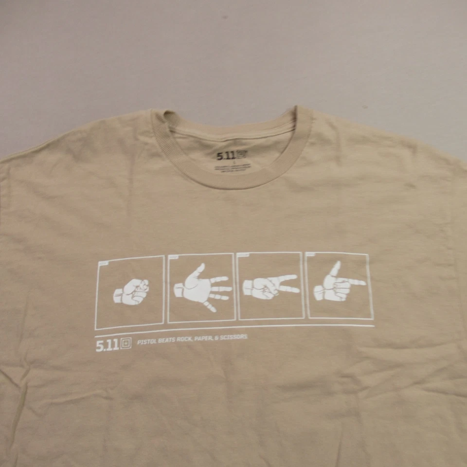 5.11 Shirt Mens Large Short Sleeve Crew Neck Outdoors Lightweight Beige Casual - Image 2 of 4