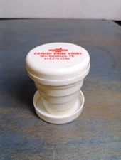 Vtg Advertising Telescoping Cup Valu-Rite Caruso Drug Store New Bethlehem PA