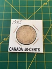 Canada 1943 50 Cents Half Dollar Silver Coin .800