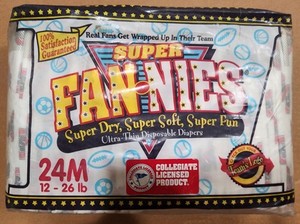 Rare Vintage SUPER FAN-NIES  Diapers  Sealed Pack HTF OHIO STATE BUCKEYE'S