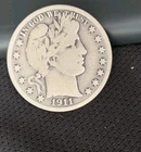1911 S Barber Half Dollar
