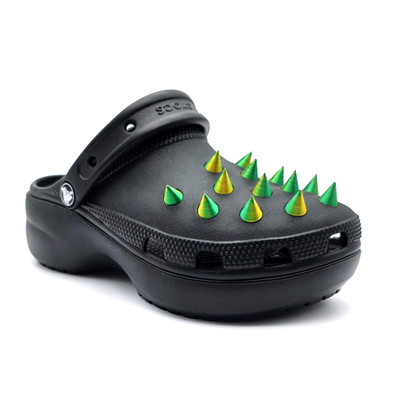 Croc Spike Shoe Charms    Metallic Green Gold Shift 26pc Set Punk Dragon Cosplay