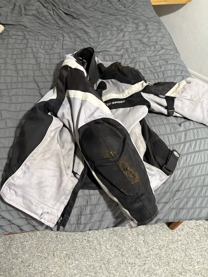 Cortech Jacket Mens L 44 Gray Black GX Sport Motorcycle Riding Armor Protective - Image 3 of 4