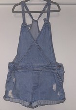 ZARA Girls Casual Collection Light Blue Denim Short Overalls Size 8