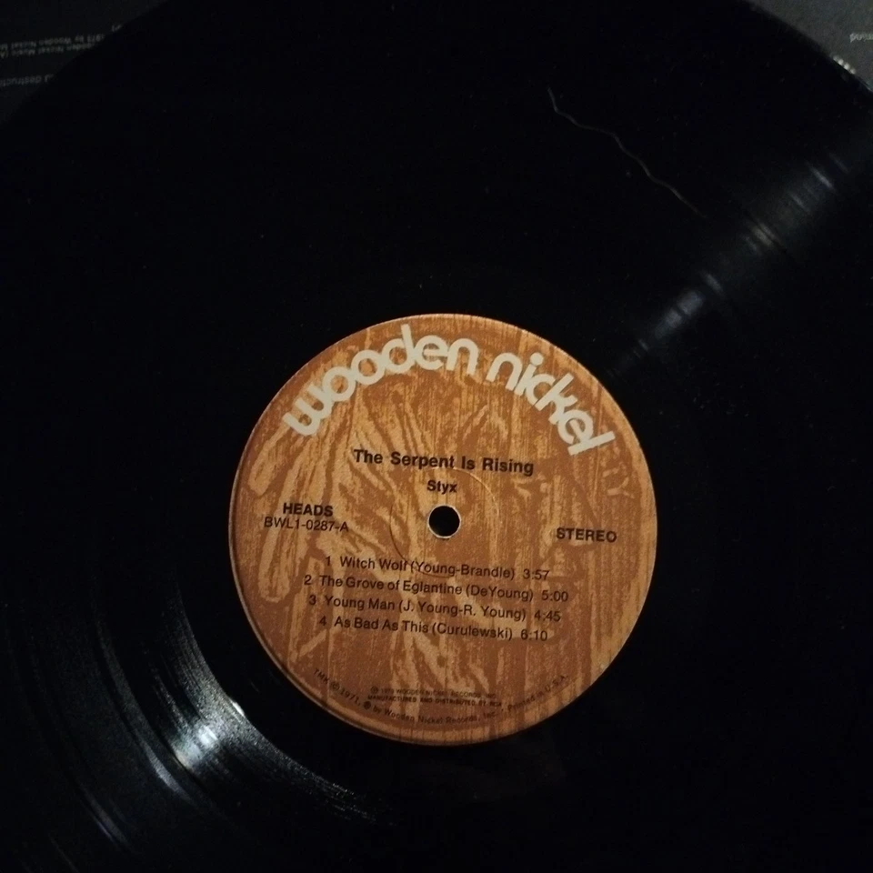 STYX THE SERPENT IS RISING 12" LP EX VINYL FIRST INDIANAPOLIS PRESSING 1973 - Image 3 of 4