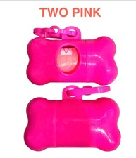 NEW PINK 2 Pack Dog Pet Poop Bag Dispenser Holder Bags Clip - FAST SHIP USA