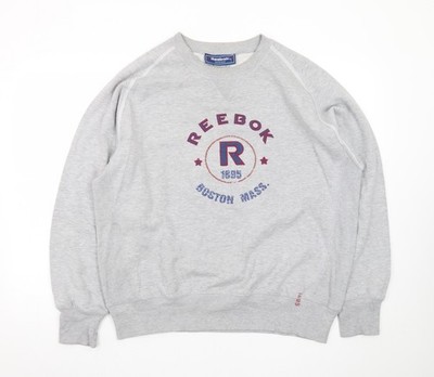 Reebok Herren Grau L Pullover Sweatshirt Rundhals Sport Style