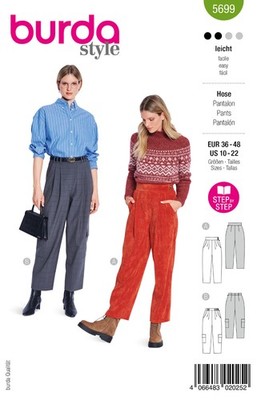 burda Schnittmuster Damen Hosen mit Taschen #5699 Gr. 36-48