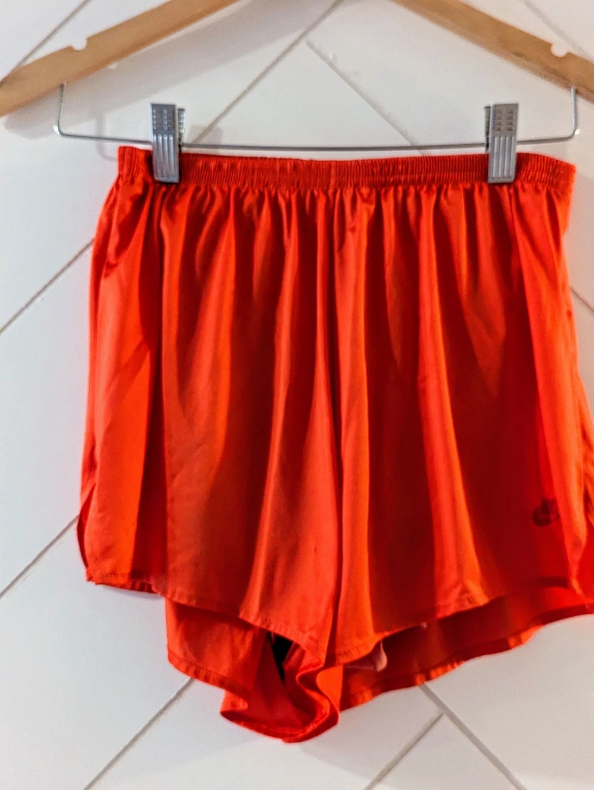 Vtg 80s Bright Orange Nike Sprinter Running Shorts USA Sz M Retro Track Field