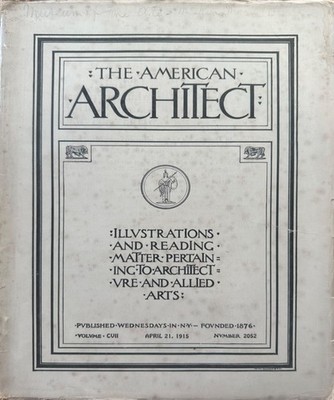 American Architect 1915 April 21 | McKim Mead & White Museum Issue | Arch Plates