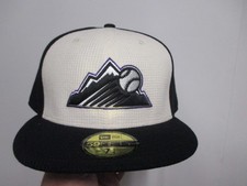 COLORADO ROCKIES NEW ERA 5950 FITTED HAT 7 3/4 NWT BLACK WHITE VERY COOL