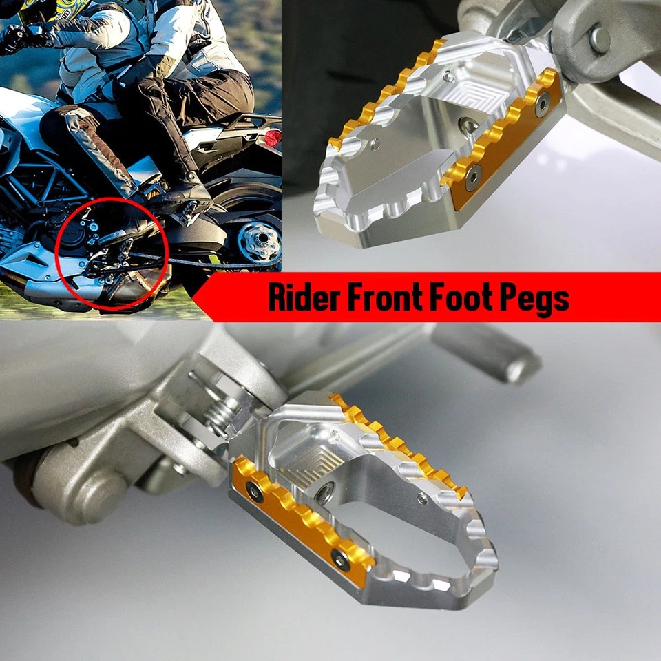 TRC Rider Front Silver Wide Touring Foot Pegs For Buell XB12S Lightning 2004+ Foto 3 de 4