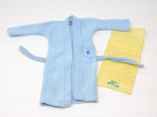 Vintage Barbie 1960s Ken BLUE BATH ROBE & TOWEL SET #784 Terry Togs