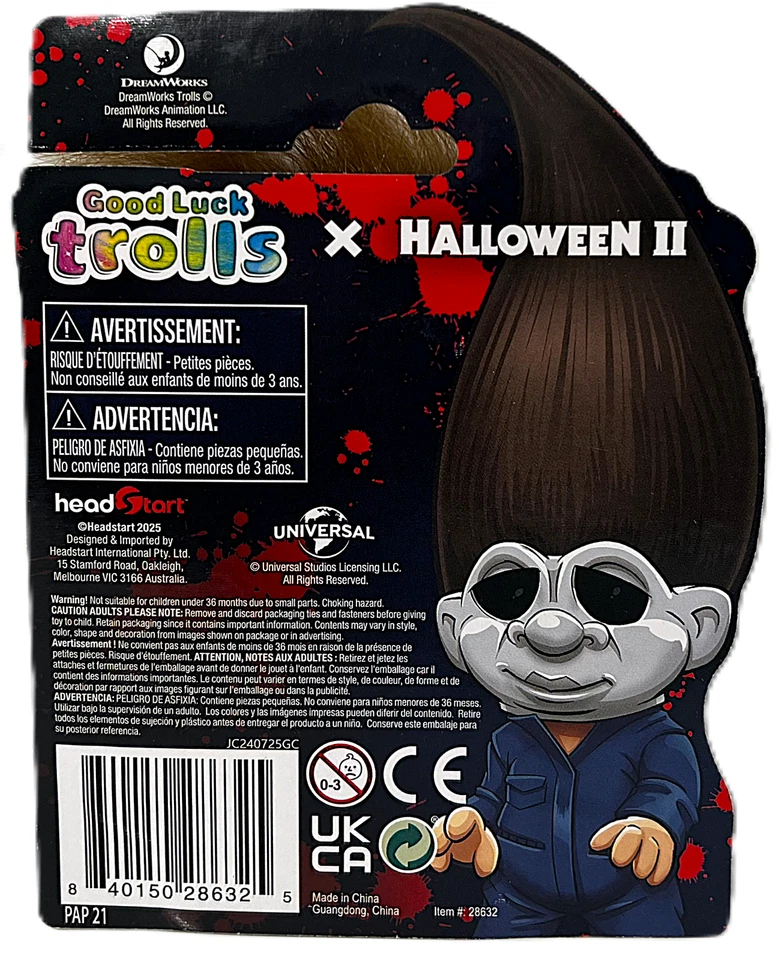 Muñeca Trolls Good Luck MICHAEL MYERS Halloween II Película Terror Icono Troll NUEVA Foto 2 de 2