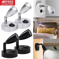 2x 12V LED Interior Light Wall Spot Reading Lights Car Camper Van Caravan Boat