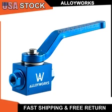 Brake Line Lock Shut Off Valve Blue 1/8" NPT Billet Aluminium