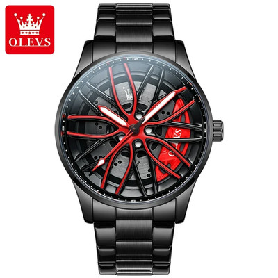 OLEVS High-End Luxus Herrenuhr Spinnradnabe Original Quarz Herrenuhren Edelstahl