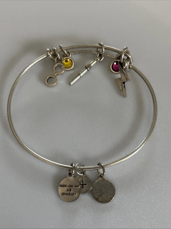 Alex & Ani Harry Potter Dijes Gafas, Varita, Rayo, Gemas Rojas y Amarillas Foto 3 de 3