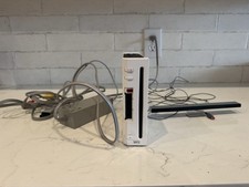 Nintendo Wii RVL-001 Home Console - White- With Cords And Sensor