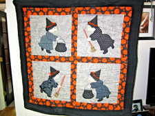 QUILT HALLOWEEN WITCHES WALL HANGING -HANDMADE
