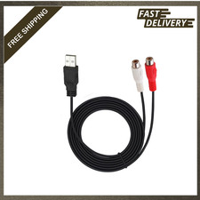 USB to 2 RCA Female Cable 5ft AV Audio AUX Adapter for Camcorder TV PC