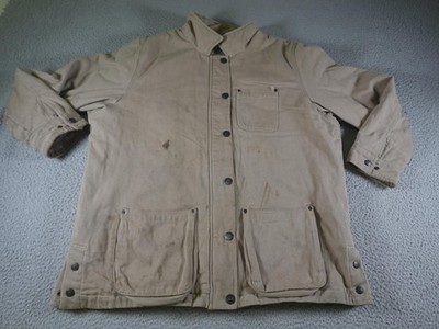 Ridgecut Toughwear Jacket Womens 3X Beige Hooded Canvas Chore Coat Flannel Lined