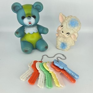 Lot of Vintage Baby's Toys 1960s Kitschy Kawii