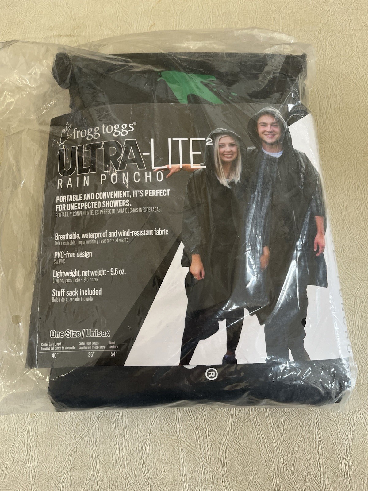 Frogg Toggs Ultra-Lite 2 Rain Poncho Suit Unisex ( New, Unus