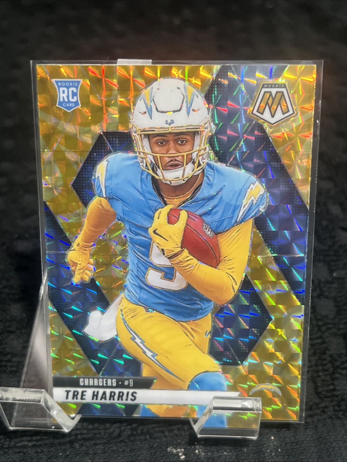 2025 Panini Mosaic - Chargers Tre Harris #326 Reactive Yellow Mosaic Prizm (RC)