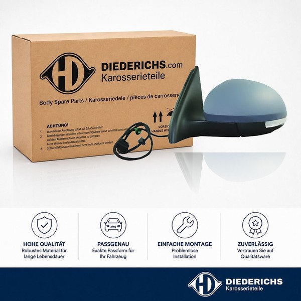 Aussenspiegel Rechts Diederichs 2255224 FÜR VW Seitenspiegel RÜCkspiegel Aussen-image