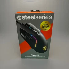 SteelSeries Rival 5 Precision Multi-Genre RGB Gaming Mouse Wired USB-A