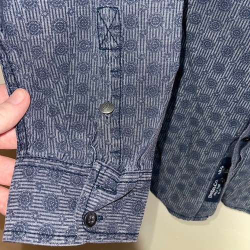 Diesel-Co Floral Blue Button Up Shirt Mens Size Large Long Sleeve Regular Fit - Picture 6 of 13