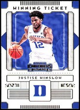 2020 Panini Contenders Draft Picks #8 Justise Winslow Winning Ticket Blue Devils