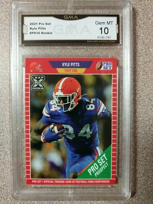 2021 Kyle Pitts Leaf Pro Set Prospects Rookie Card GMA 10 Gem Mint Falcons Gator