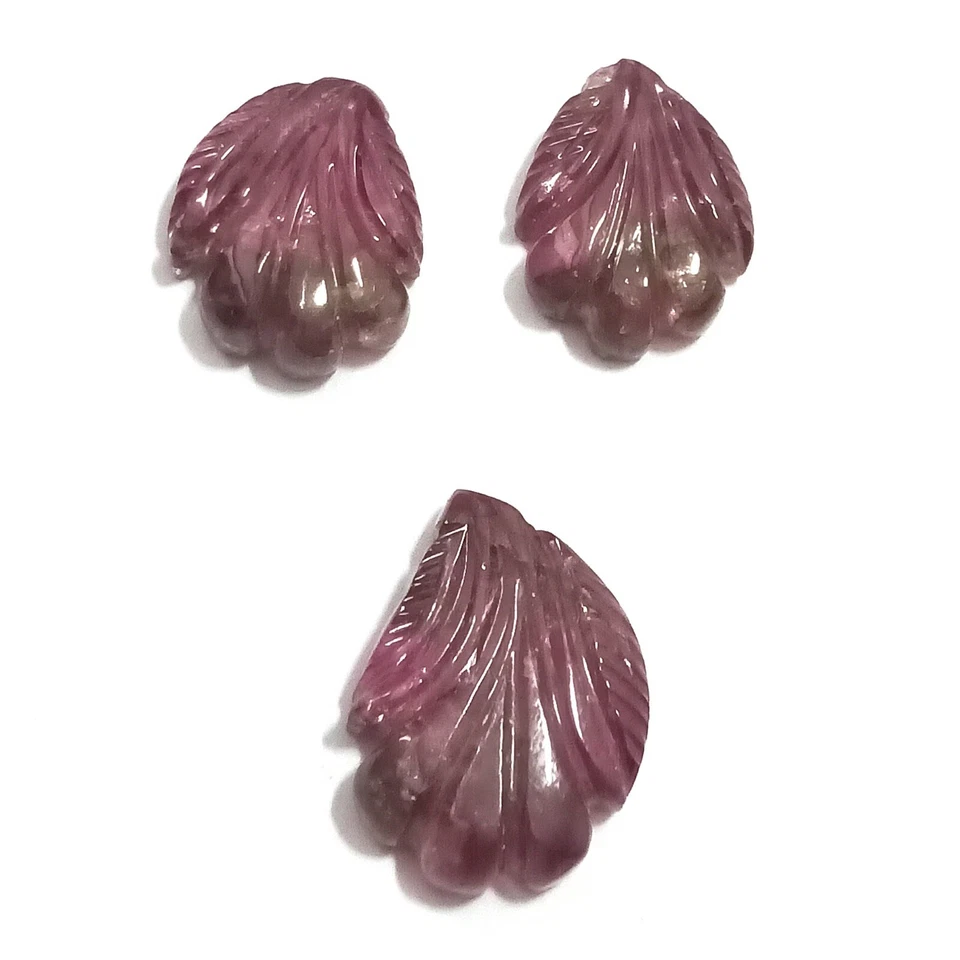 Handcarved Rubelite Tourmaline Set,Rubelite,12.01 Cttw,Hand Carved Gemstone - Image 2 of 4