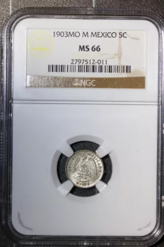 1903 Mexico 5C MS 66 Republic 5 Centavos Bested by only two examples at NGC
