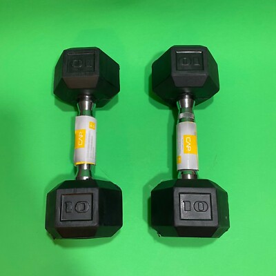CAP X 10lb Barbell Coated Hex Dumbbells total of 20lbs FREE - Main Image