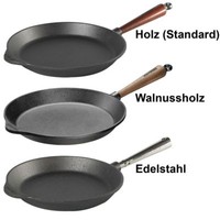 Skeppshult Pfanne Grillpfanne Wok Servierpfanne Gusseisen Holz/Walnuss/Edelstahl