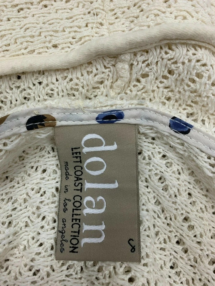 Cárdigan Dolan Pequeño Cremallera Frontal Blanco Crema Crochet Manga Larga Anthropologie Foto 3 de 4